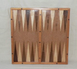 Backgammon board with walnut and maple