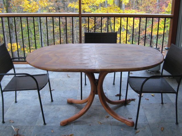 Patio table with Sandstone top